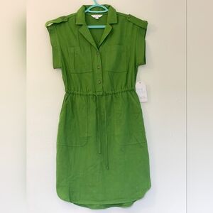green utility shirt dress Soft Utility Shirt Dress in Sea Fern main image 0